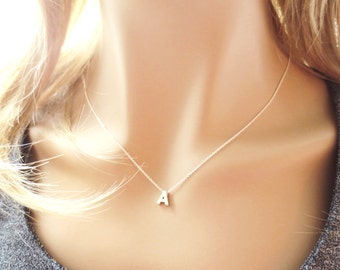 Personalisierte Halskette personalisierten Schmuck Initial Halskette Großbuchstabe Halskette Silber Halskette Geschenk für Abschlussfeier Geschenk für sie