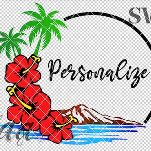 Personalized Aloha SVG, Beach SVG, Hawaii SVG, Tropical svg, Sun svg, Layered svg