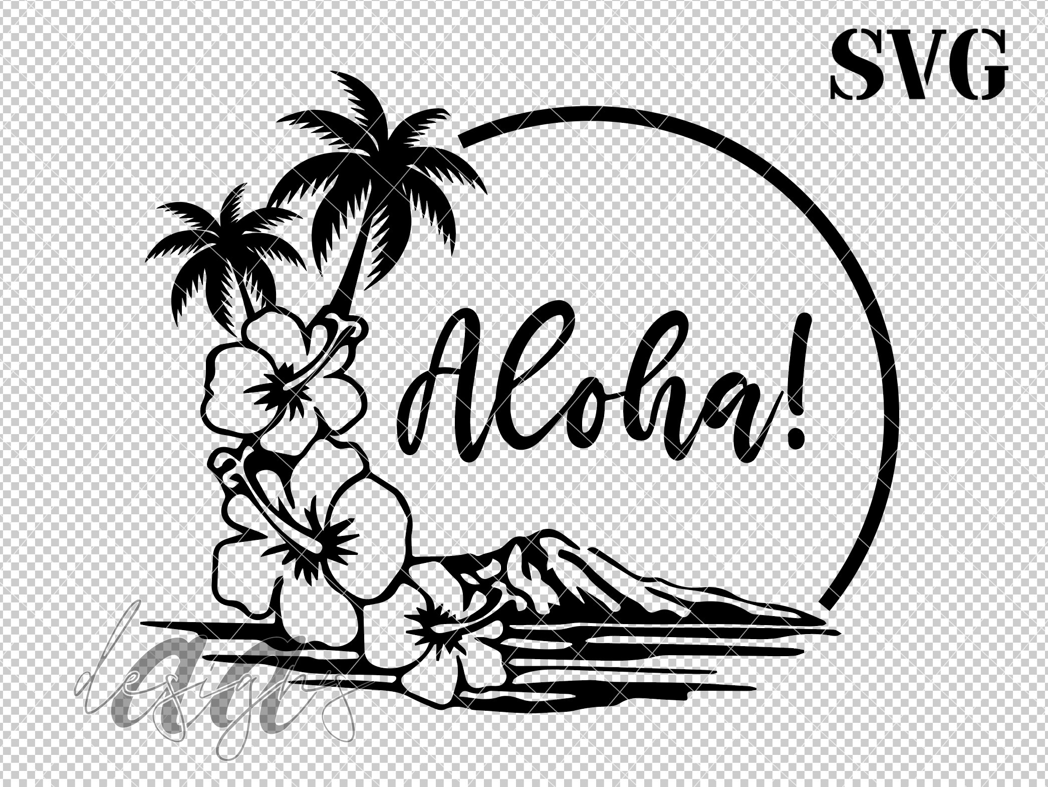 Summer svg Beach svg Aloha Hawaiian svg Hibiscus Flower svg Tropical ...