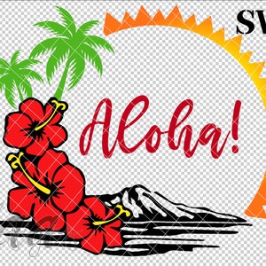 Aloha SVG, Beach SVG, Hawaii SVG, Tropical svg, Sun svg, Layered svg