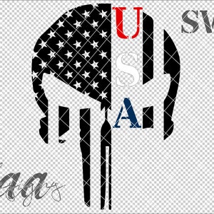 Svg tête de mort USA, drapeau svg, SVG militaire, svg américain