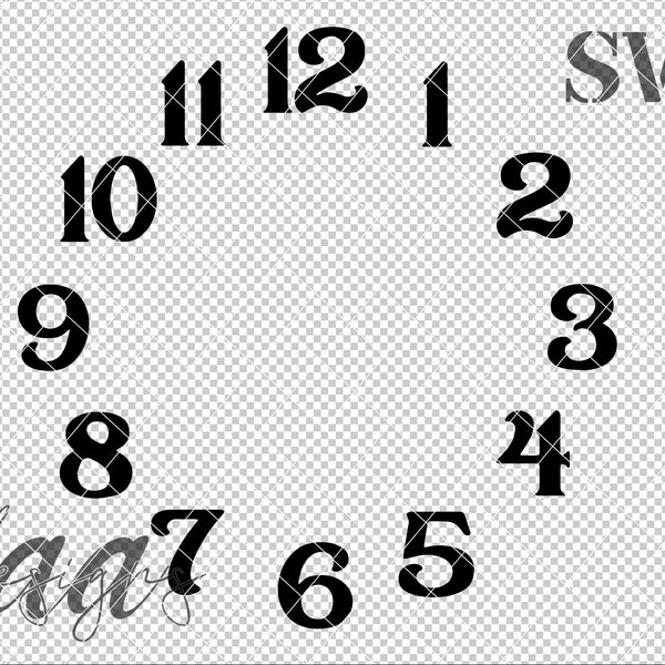 Clock Face SVG, Clock SVG, Clock Numbers SVG, Numbers svg