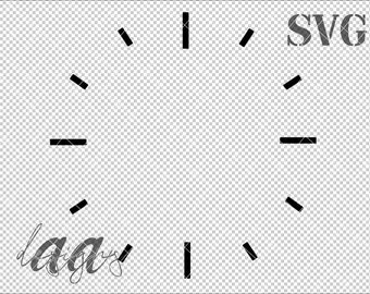 Clock Face SVG, Dashes Clock SVG, Clock SVG