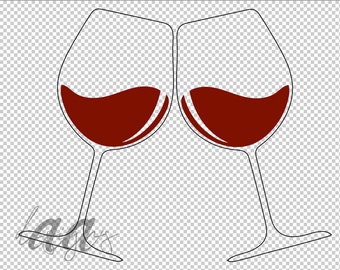 Wine Glasses Clink SVG Digital Download