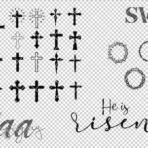 Easter Bundle SVG, Christain SVG, Cross SVG, Thorn Crown svg, He is Risen svg