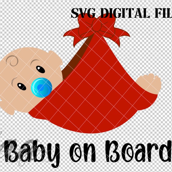 Baby on Board SVG, Baby SVG, Stork SVG, Baby Decal svg, Pacifier svg