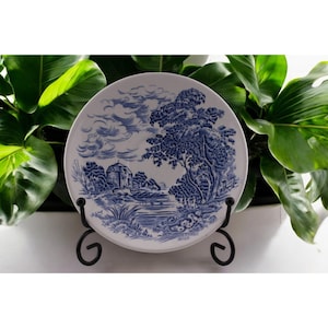 Vintage Enoch Wedgwood &quot;Countryside&quot; Blue & White Ironstone Plate England