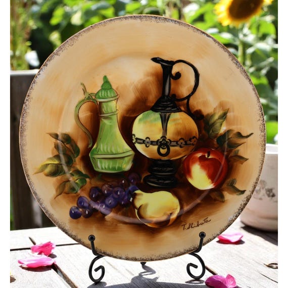 Vintage Norleans Japan Porcelain Plate: Hand-painted Still Life