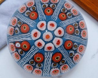 Strathearn Millefiori Glass Paperweight 1978 Scotland Handmade