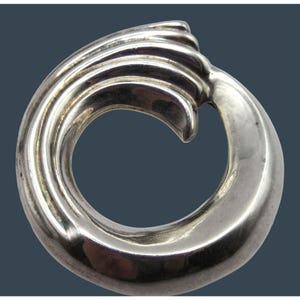 Vintage Mexicaanse sterlingzilver 925 Ocean Wave cirkelspeld broche 25,83 gram