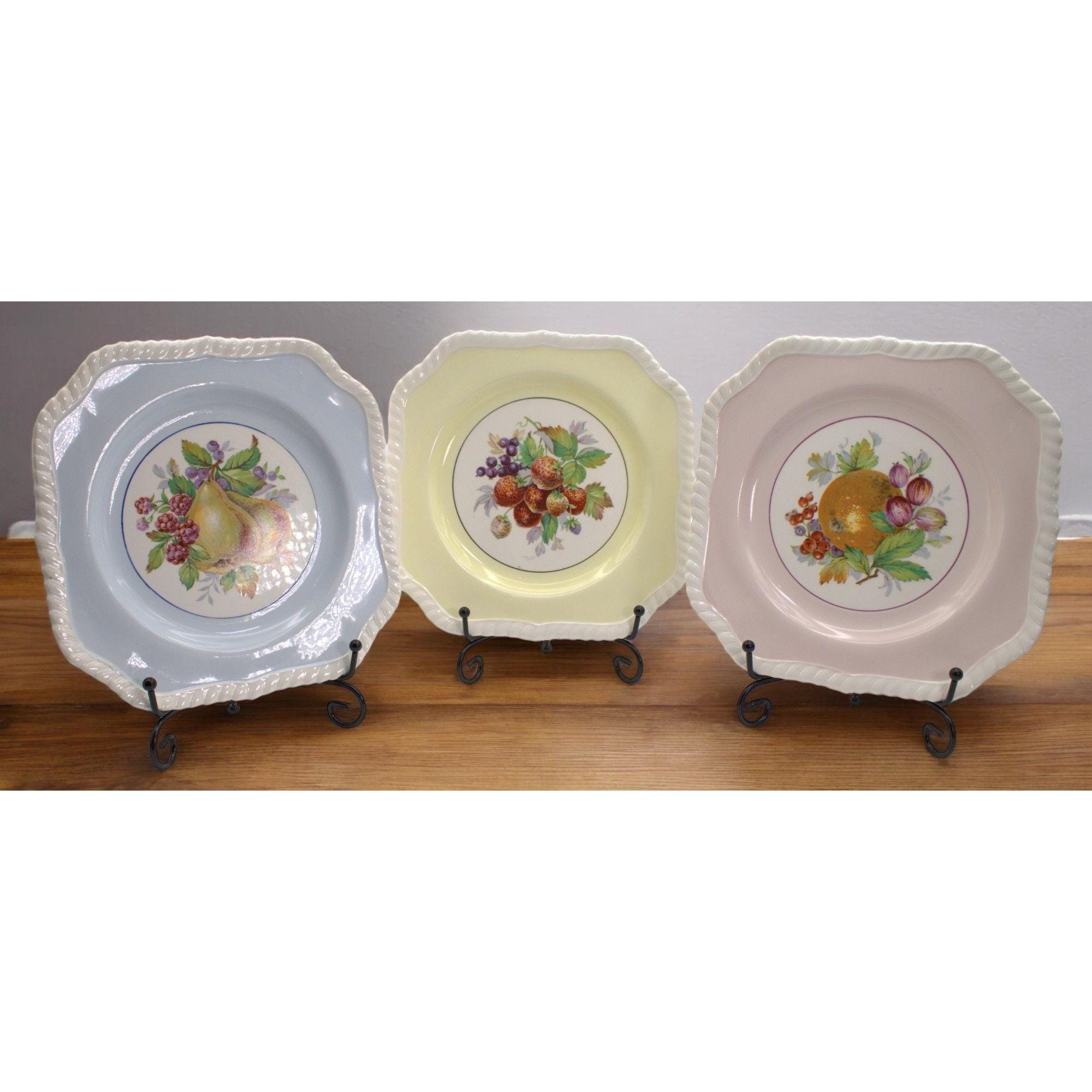Johnson Bros. Fruit Plates 7.5in Square Set of 3 Made in England