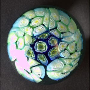 Vintage Murano Millefiori Art Glass Paperweight
