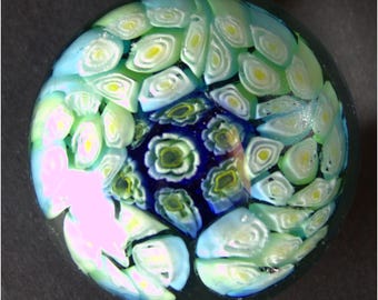 Vintage Murano Millefiori Art Glass Paperweight