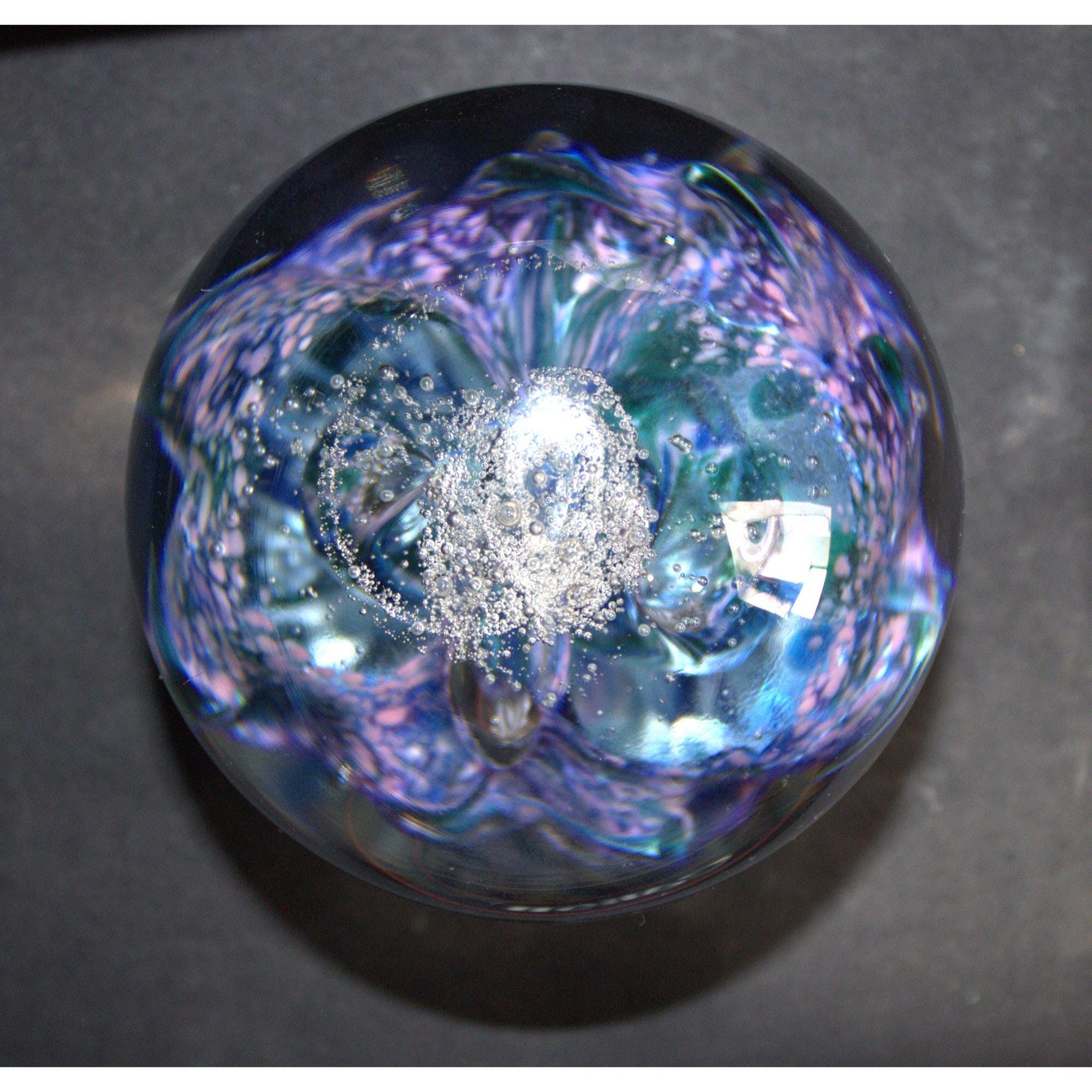 Vintage Selkirk Glass Paperweight: Scottish Art Glass, Purple