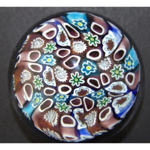 Vintage Murano Millefiori Glass Paperweight - Authentic Italian Art Glass - Mid-Century Collectible