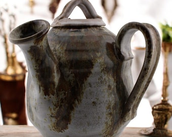 Vintage 1982 Handcrafted Glazed Ceramic Studio Pottery Teapot Rustic Stoneware W/ Lid