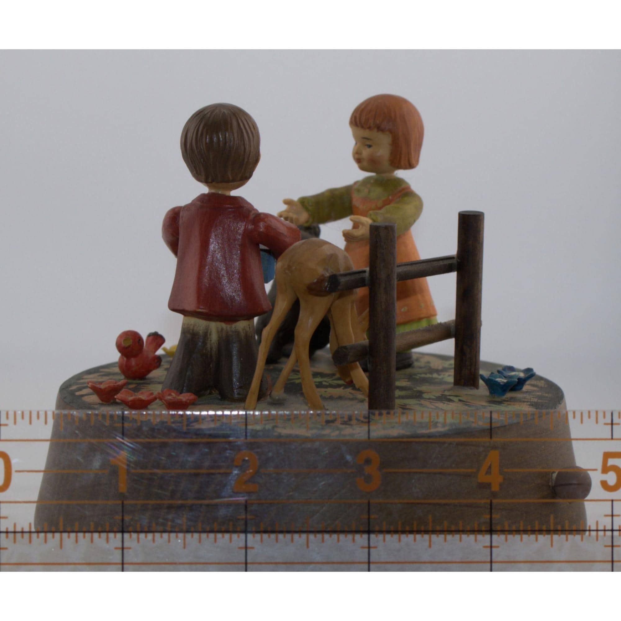 ☆REUGE☆ダンサーズ1778☆ダンス☆自動人形☆オルゴール☆ヴィンテージ Vintage ANRI Reuge Wooden Music Box Children Dog Deer Swiss