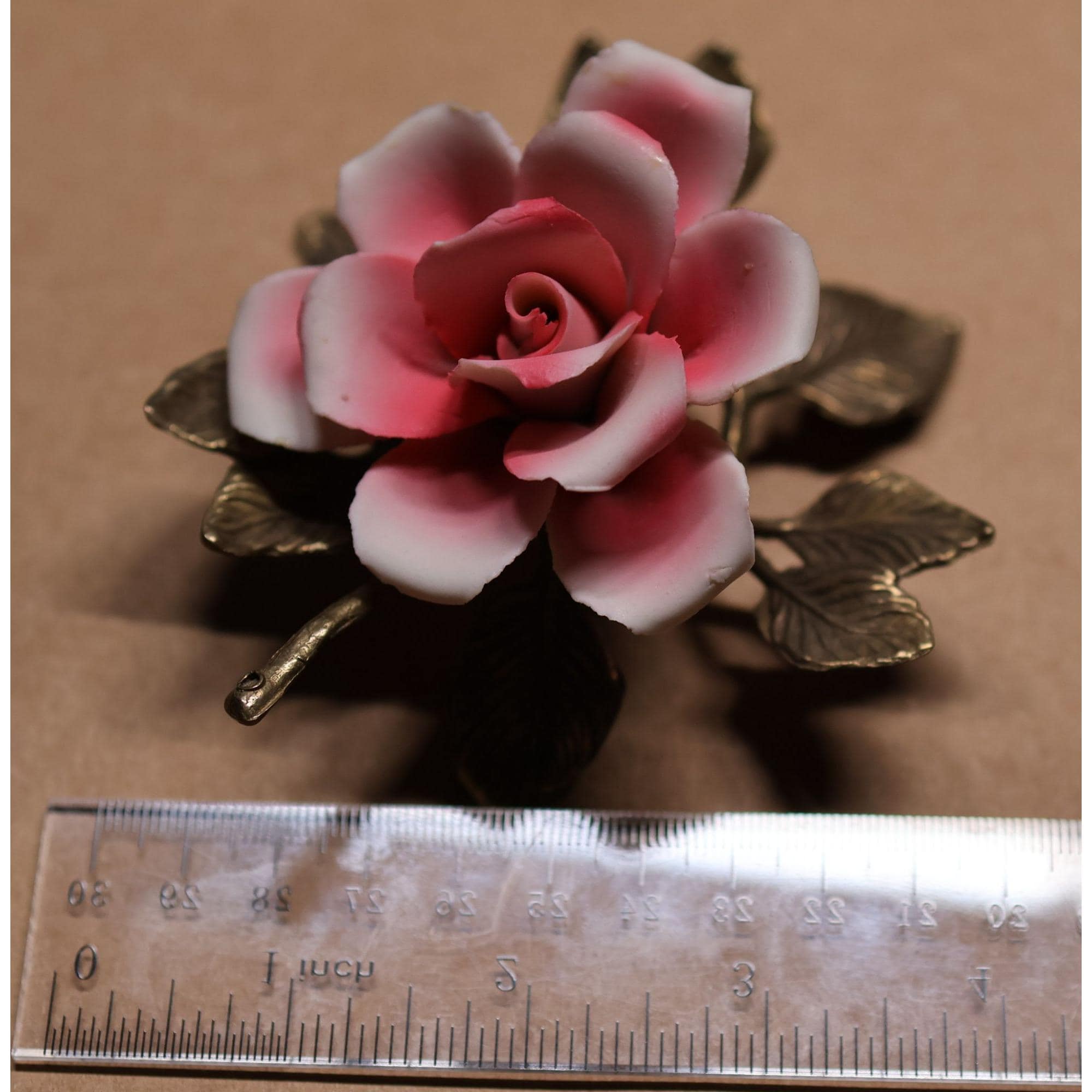 Vintage Capodimonte Porcelain Pink Rose Flower Sculpture Italy - Etsy