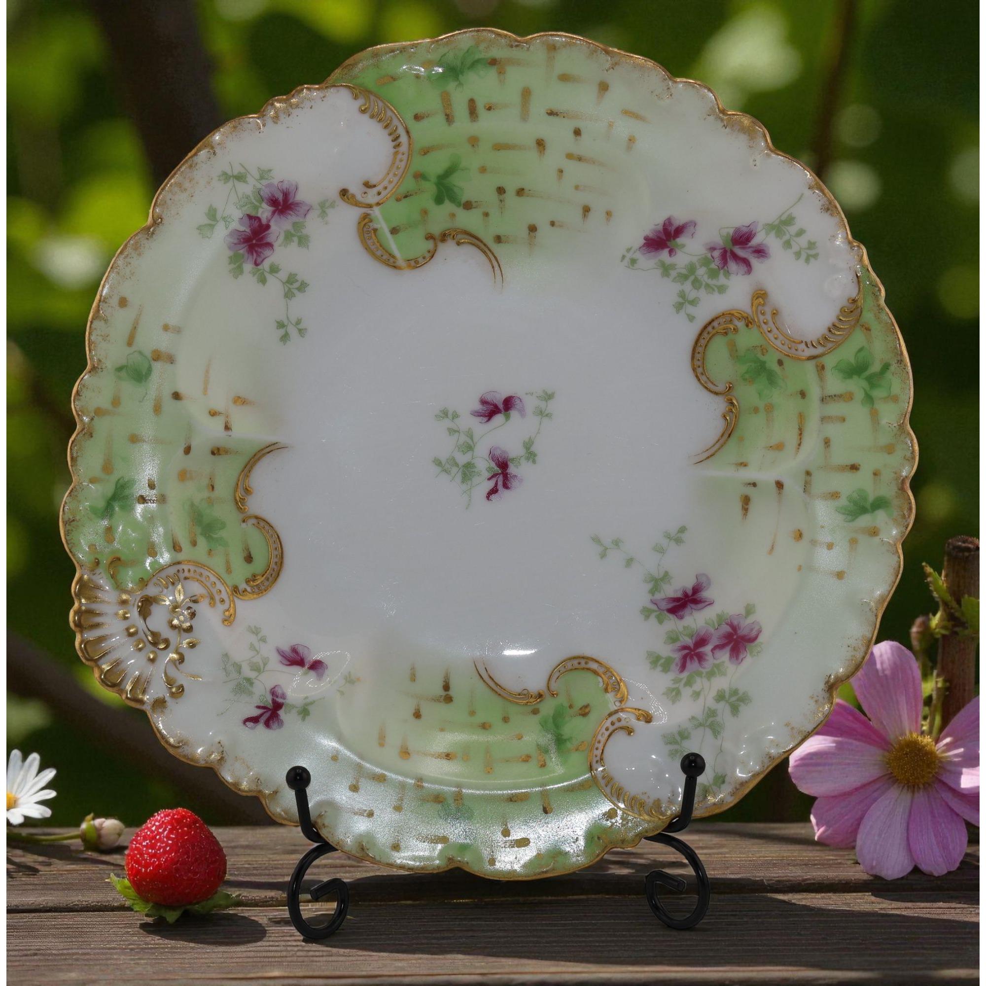 Lampe Berger De Limoges Porcelaine – Décor Anémones – État Parfait