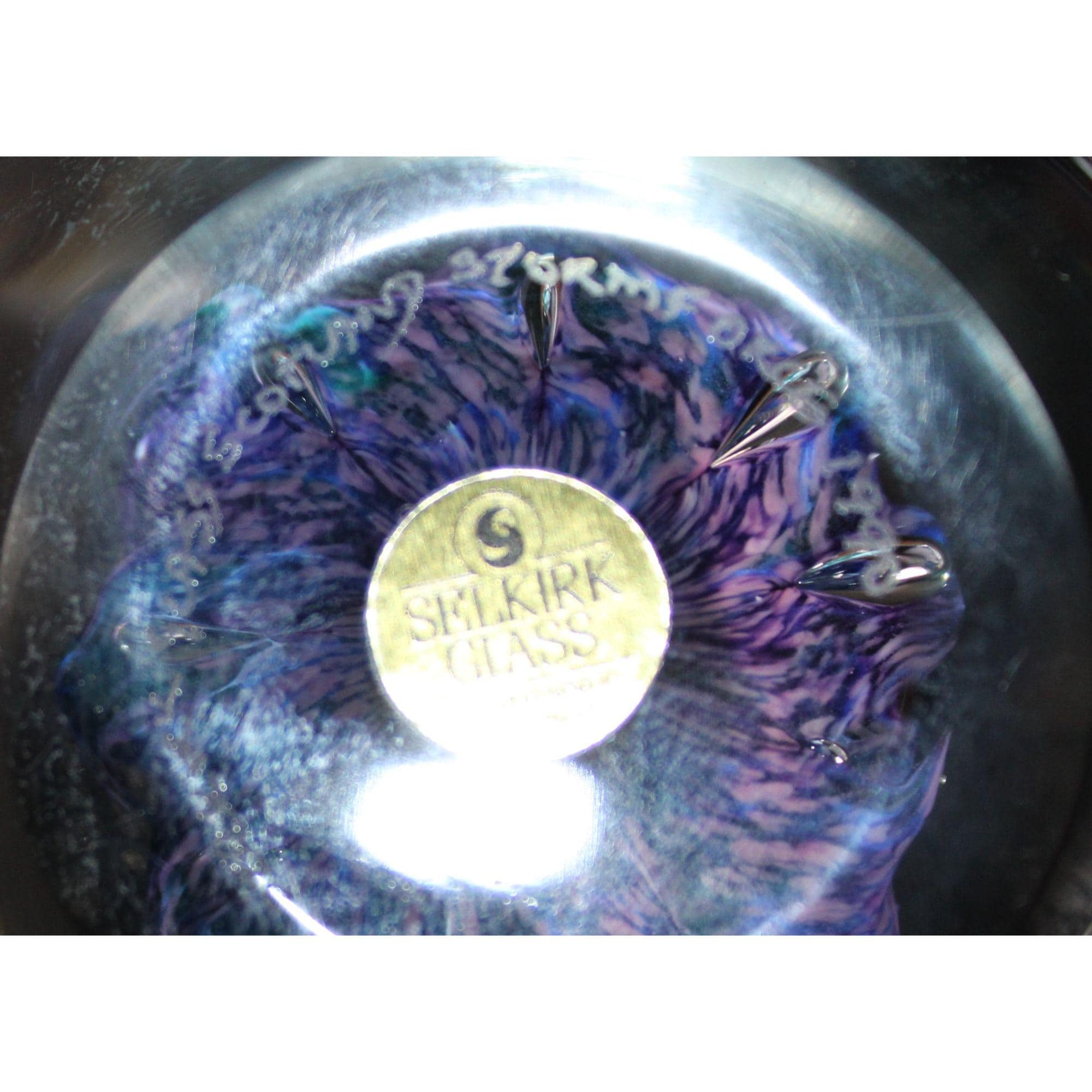 Vintage Selkirk Glass Paperweight: Scottish Art Glass, Purple