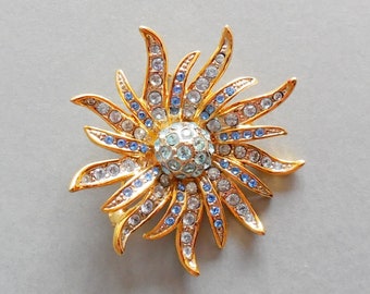 Broche vintage en forme de fleur - Années 60