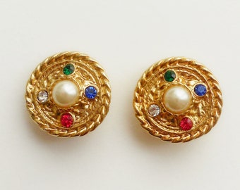 Boucles d'oreilles vintage, clips - Années 80