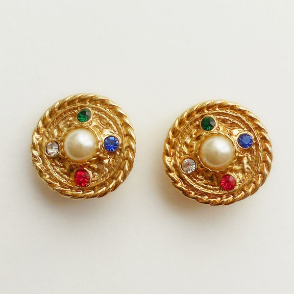 Boucles d'oreilles vintage, clips - Années 80