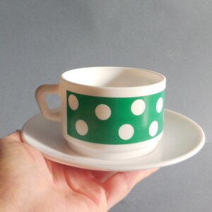 Tasse vintage Arcopal pois - Années 70