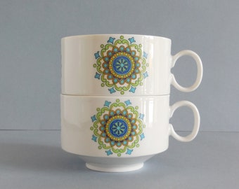 Tasses vintage en porcelaine Bavaria - Lot de deux - Années 70