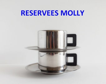 RESERVE MOLLY - Tasses expresso vintage CASALINGHI Italie - Années 80