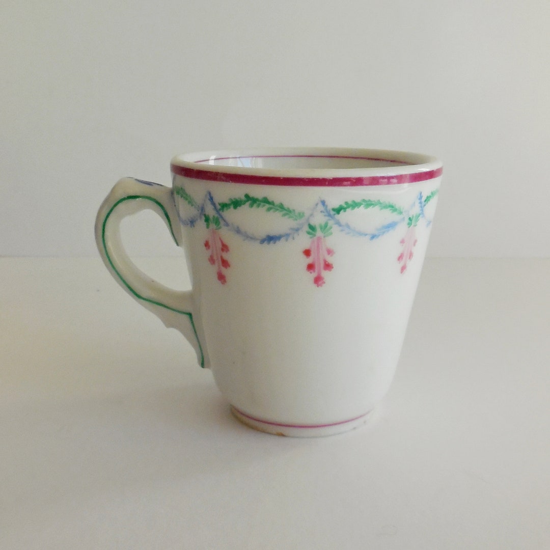 Lot De 2 Tasses Anciennes (Manufacture à Identifier) - Vaisselle Vintage