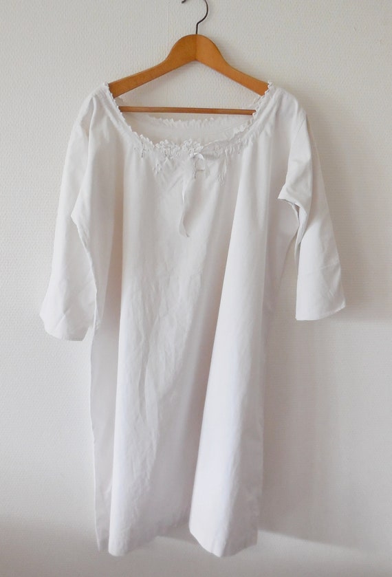 Chemise de nuit ancienne coton - Taille L/XL - Ann