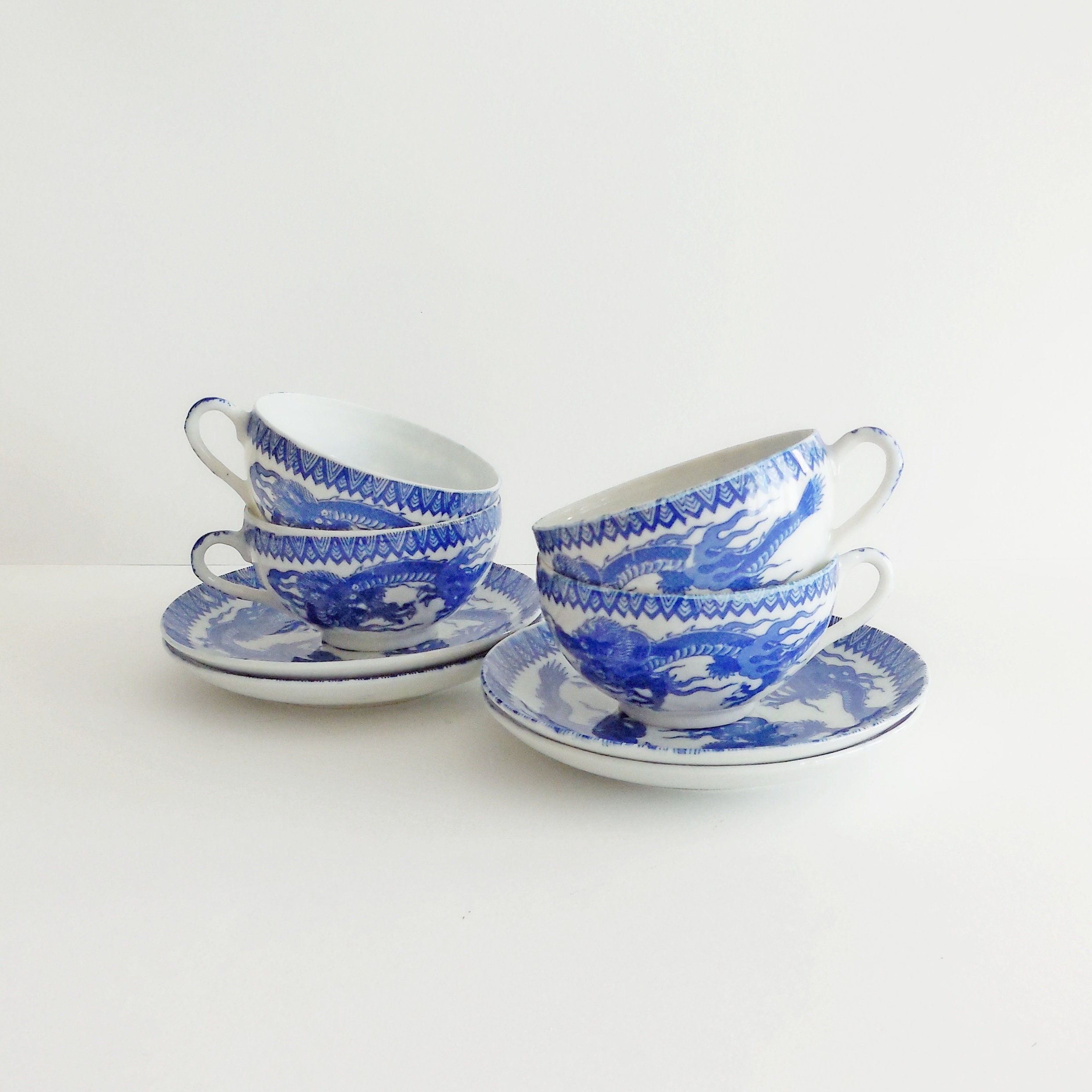 Tasses à Café en Porcelaine Fine Japonaise - Années 70