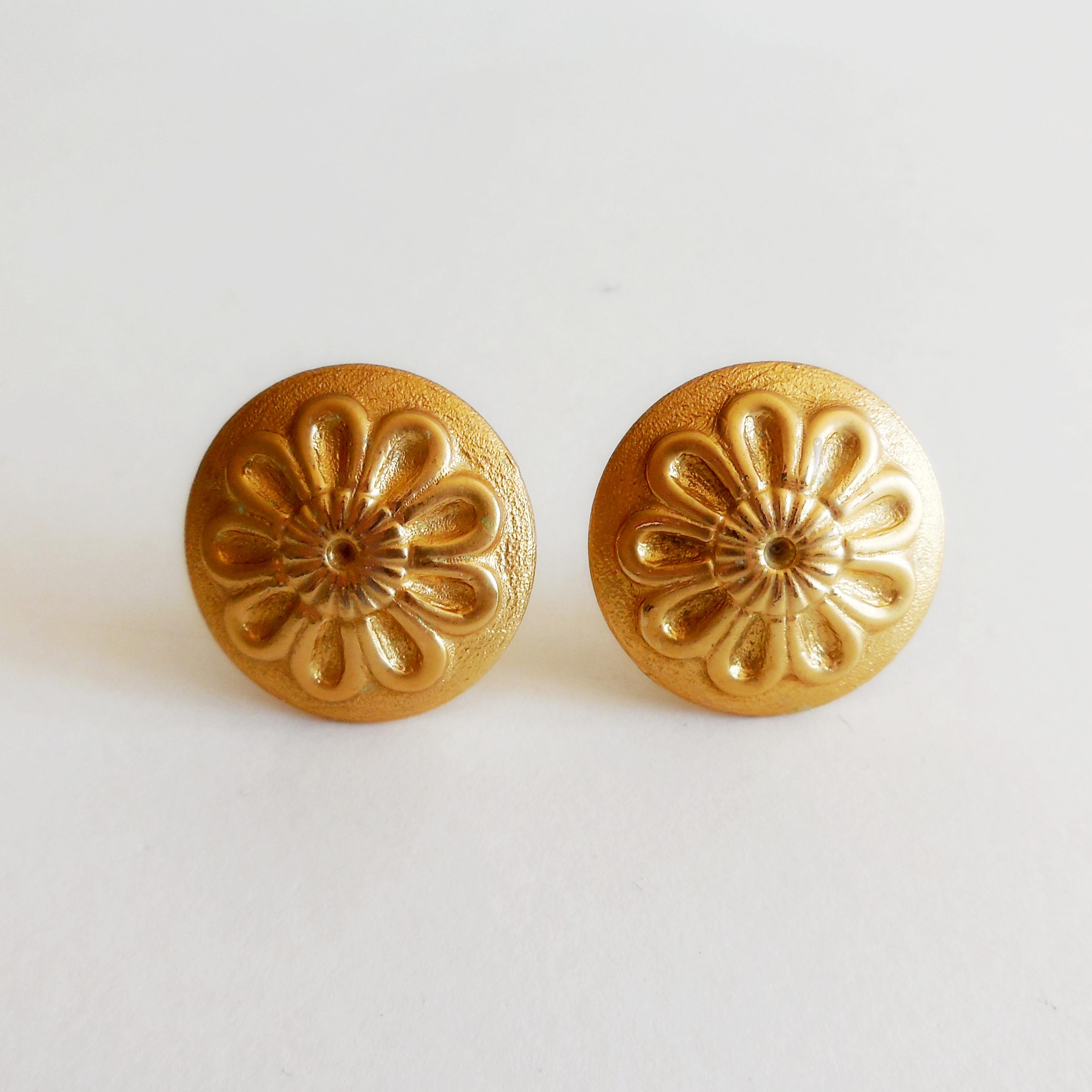 Boucles D'oreilles Clips Vintage Années 80 – Métal Doré – Motif "Il était Une Fois Paris" – 2,5 Cm