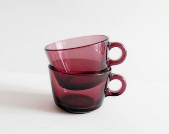 Tasses vintage en verre VERECO - Années 70