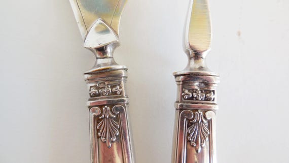 Couverts de service à poisson couteau fourchette Argent minerve Fourré