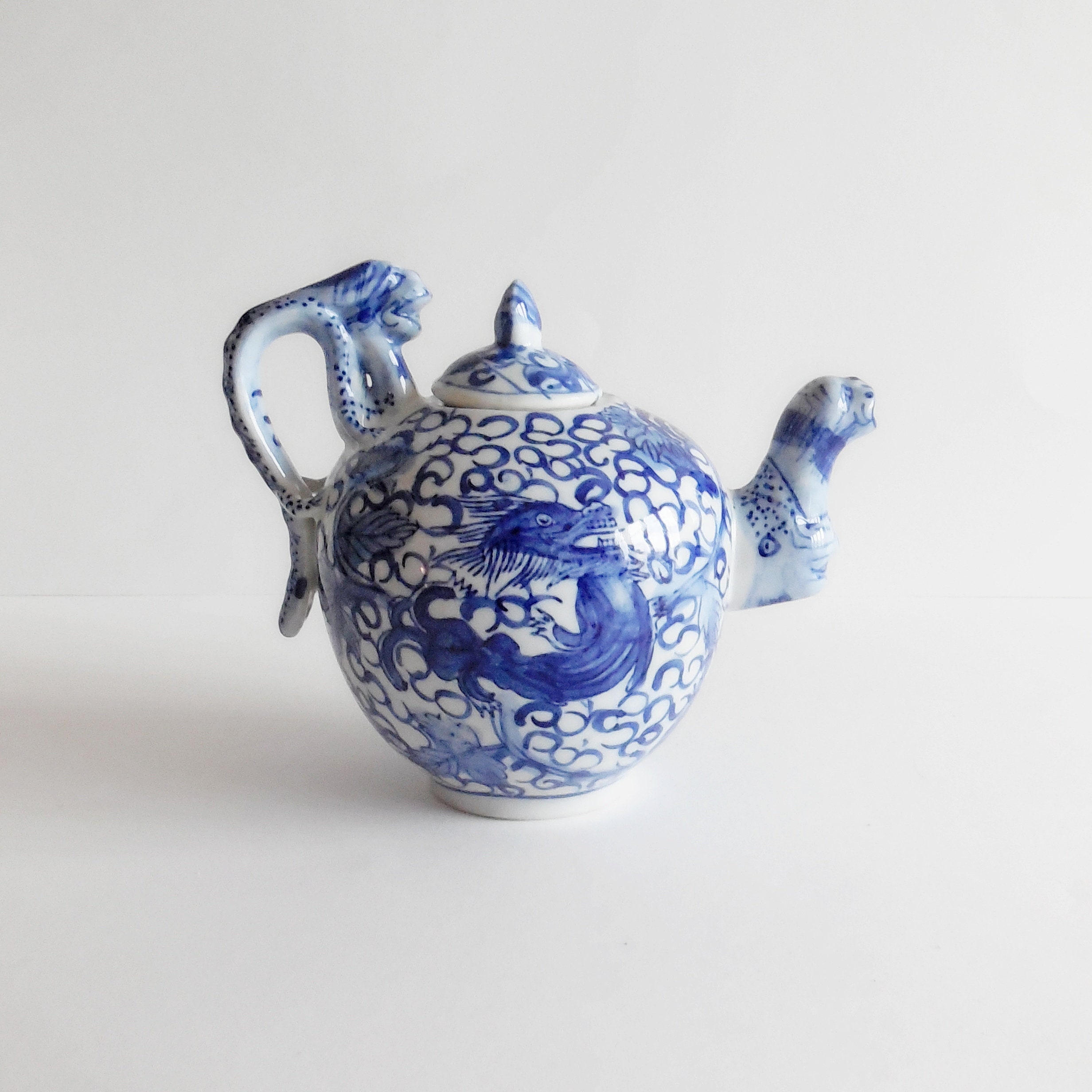 Théière Chinoise Porcelaine - Décors Dragons.