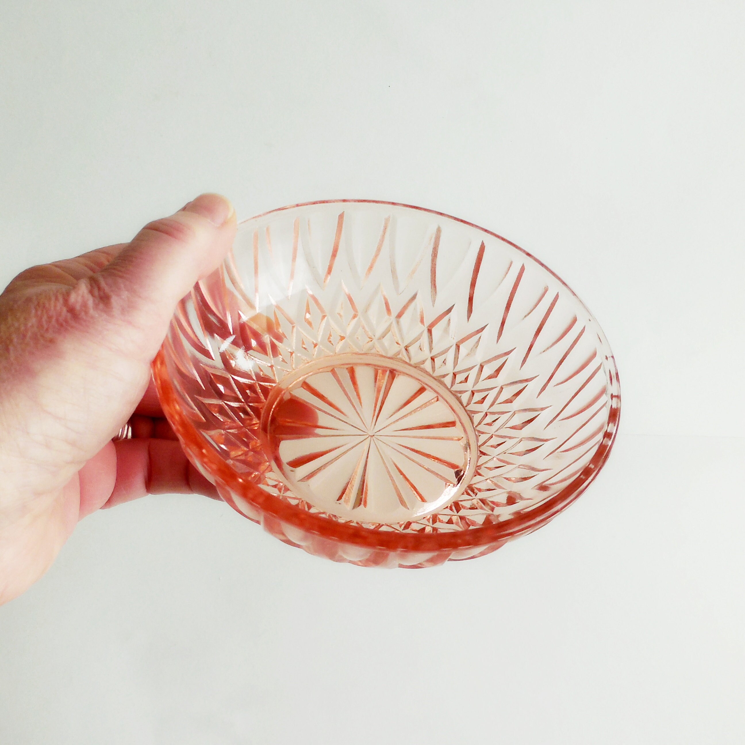 Bol Vintage en Verre Rose - Années 60