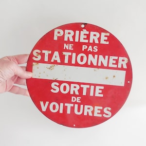Plaque émaillée signalétique vintage
