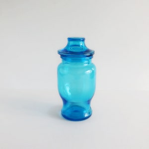 Bocal vintage en verre bleu - Lever - Made in Belgium - Années 70
