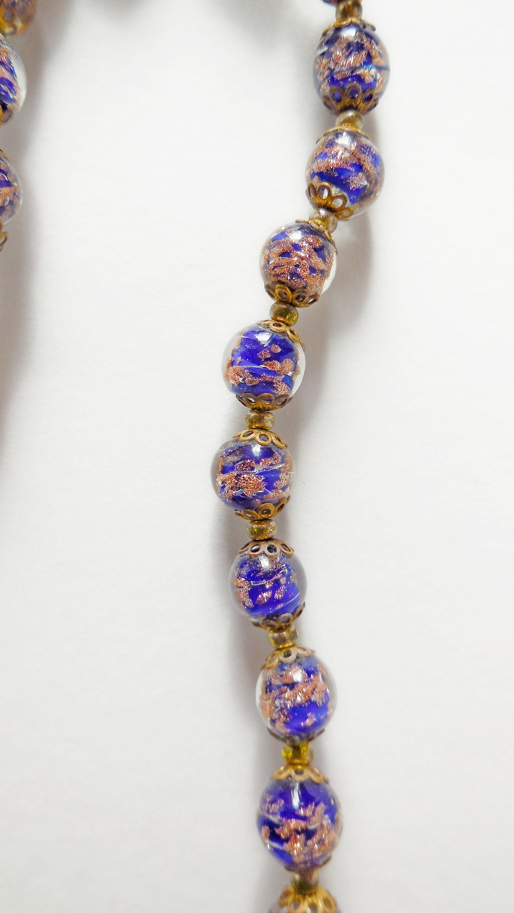 Collier Vintage Murano Années 60/70 – Perles De Verre Soufflées à La Main, Pièce Unique Bohème