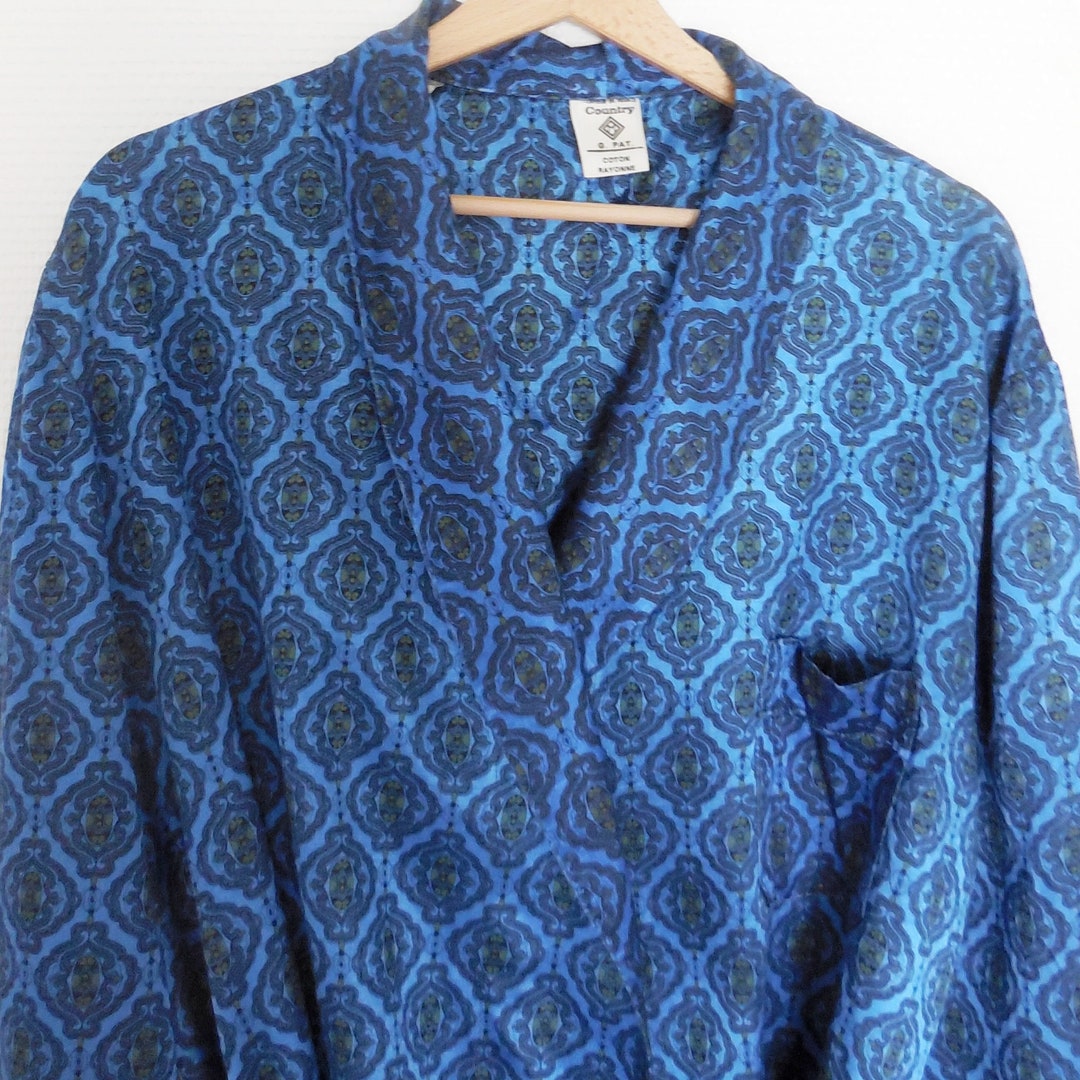 Robe De Chambre Vintage Années 6070 Taille Estimée L Etsy