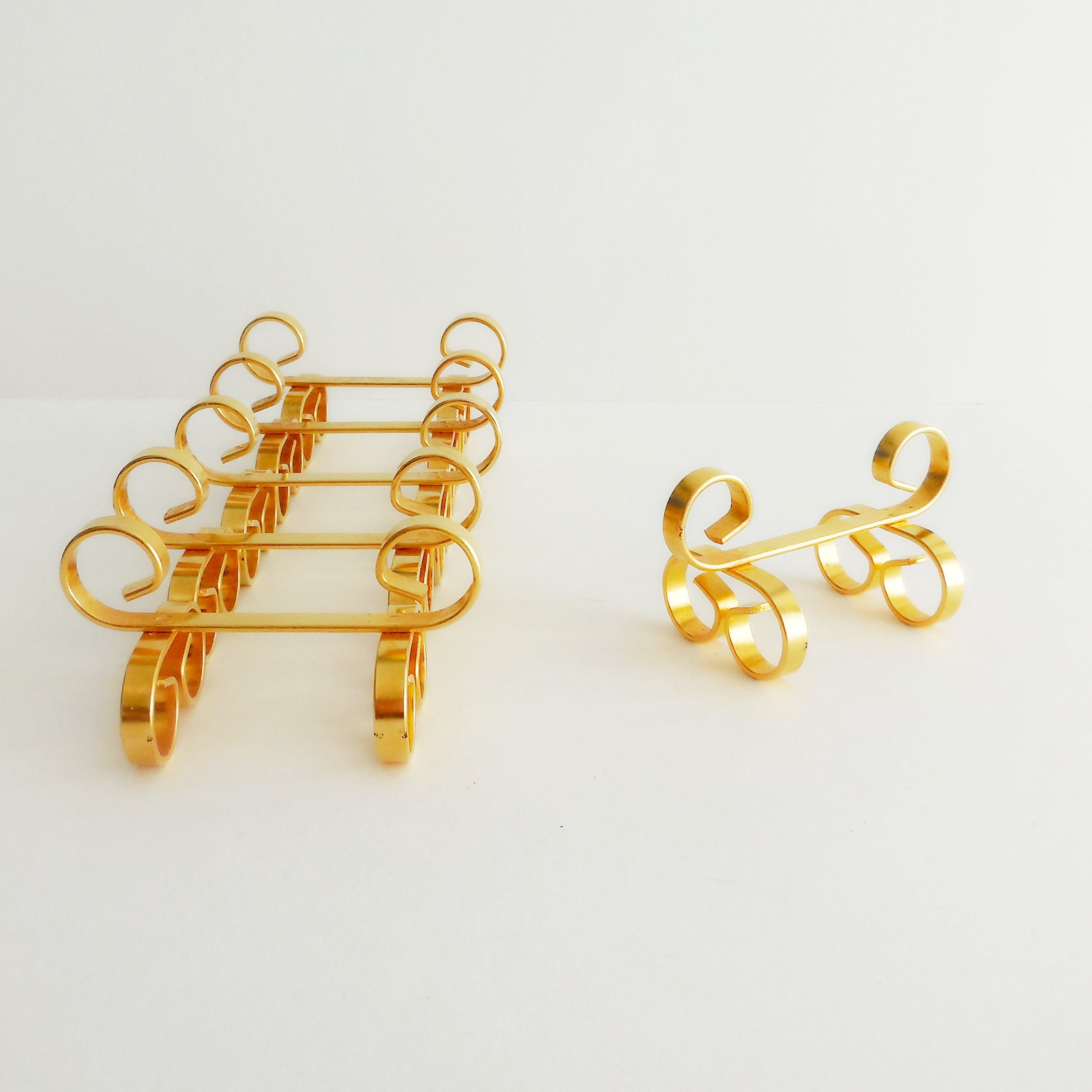 Porte-Couteaux en Métal Doré - Années 70