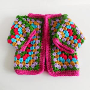 Gilet bébé vintage - Crochet &quot;granny&quot; - Années 70
