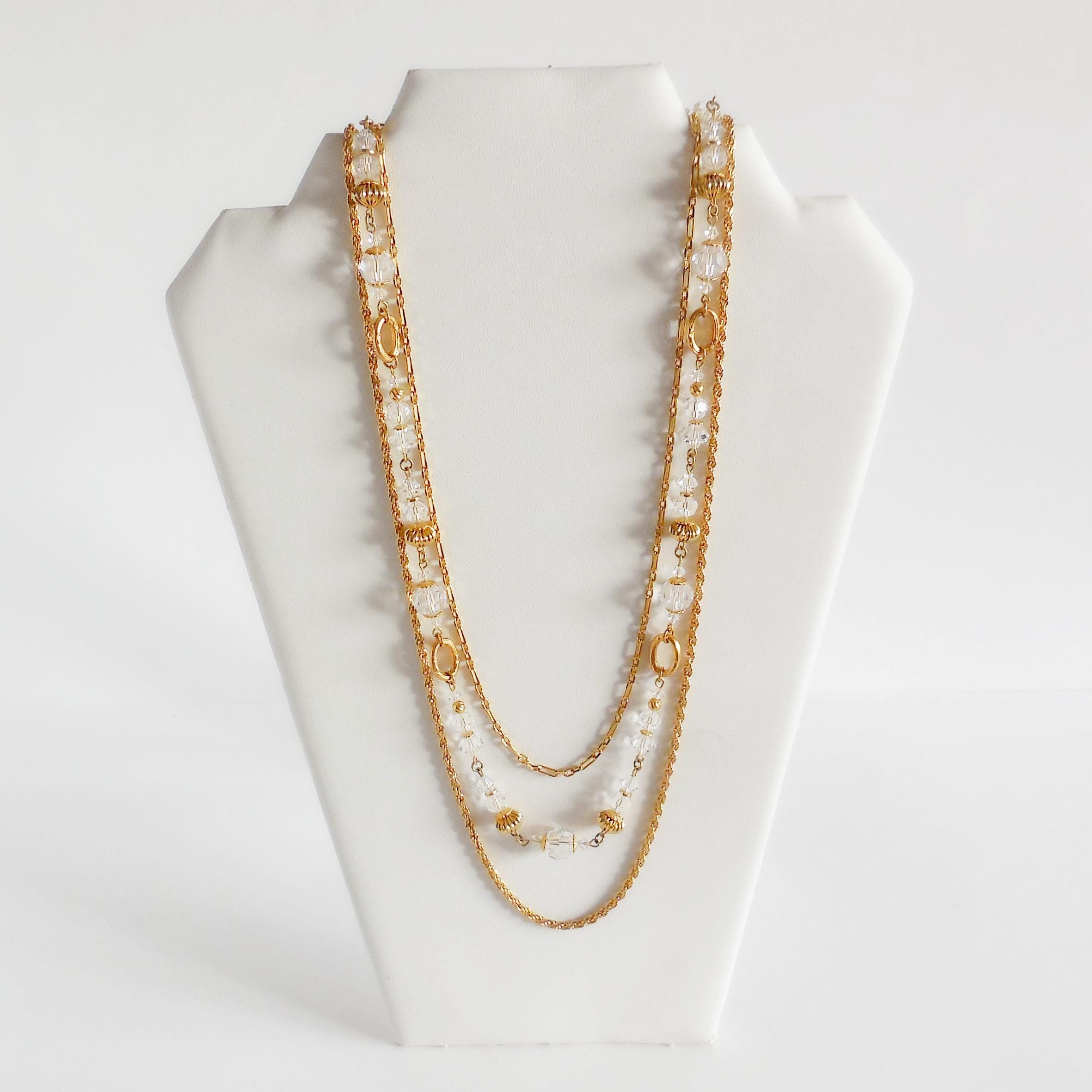 Collier Court Vintage Années 80 - Métal Argenté Et Composite Couleur Céladon - Occasion
