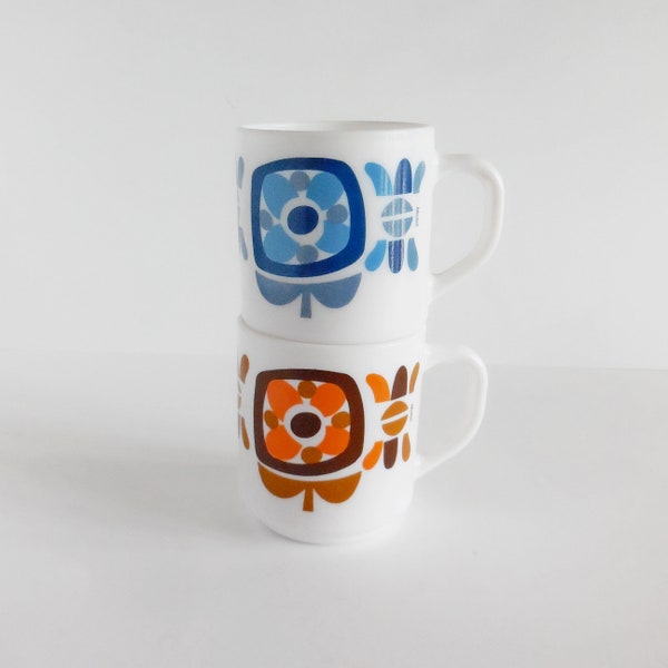 Tasses-mugs vintage MOBIL - France - 1970