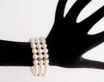 Bracelet vintage perles fantaisie - Années 80-90