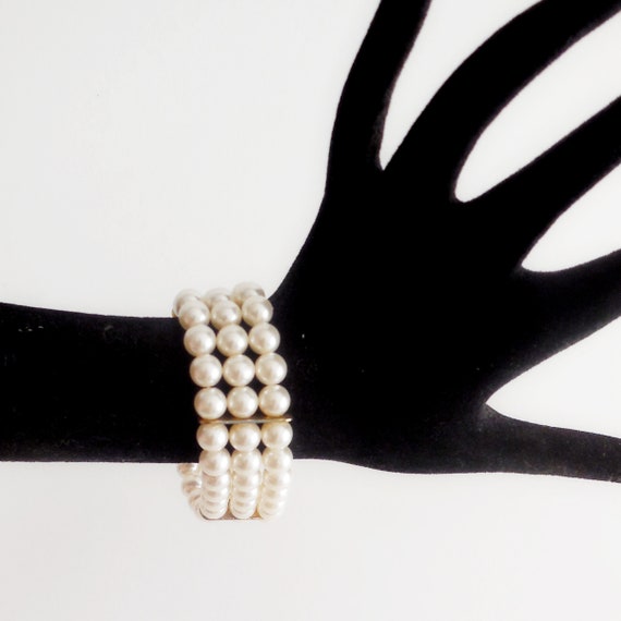 Bracelet vintage perles fantaisie - Années 80-90 - image 1