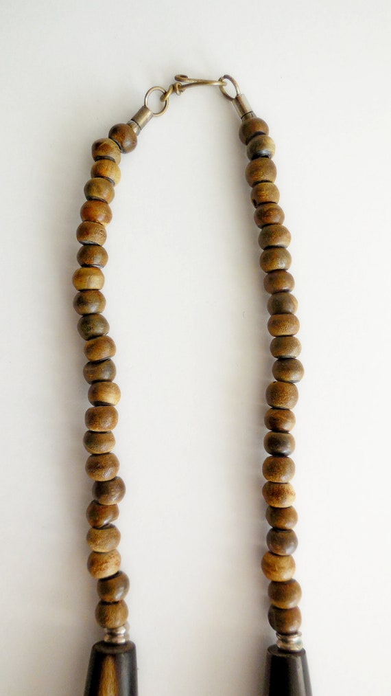 Collier de perles vintage - Bois et métal - Année… - image 7