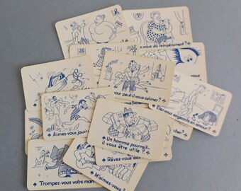 Boîte En Cuir En Forme De Livre 1960 Avec Jeu De Cartes Vintage – HERAN-SUZE (dans Son Jus)
